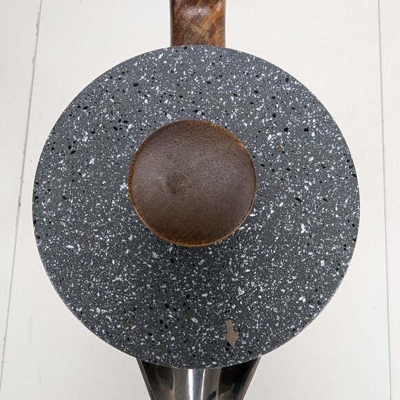 Poliviar 7379 French Press Coffee Maker Wood Handle Gray Paint Splatter Pattern - Picture 6 of 11